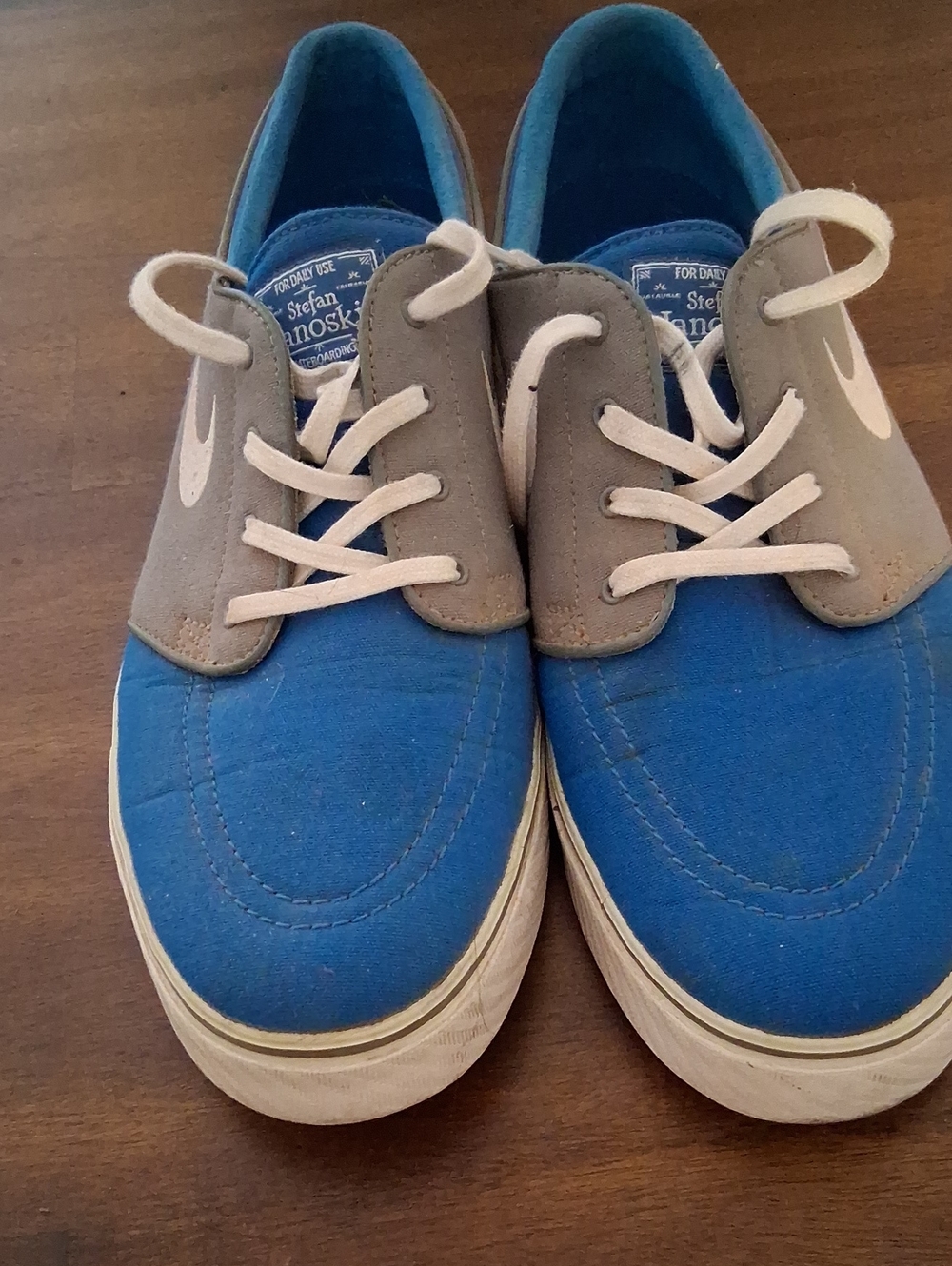 Nike Stefan Janoski Blue and Gray Canvas Skate Shoes